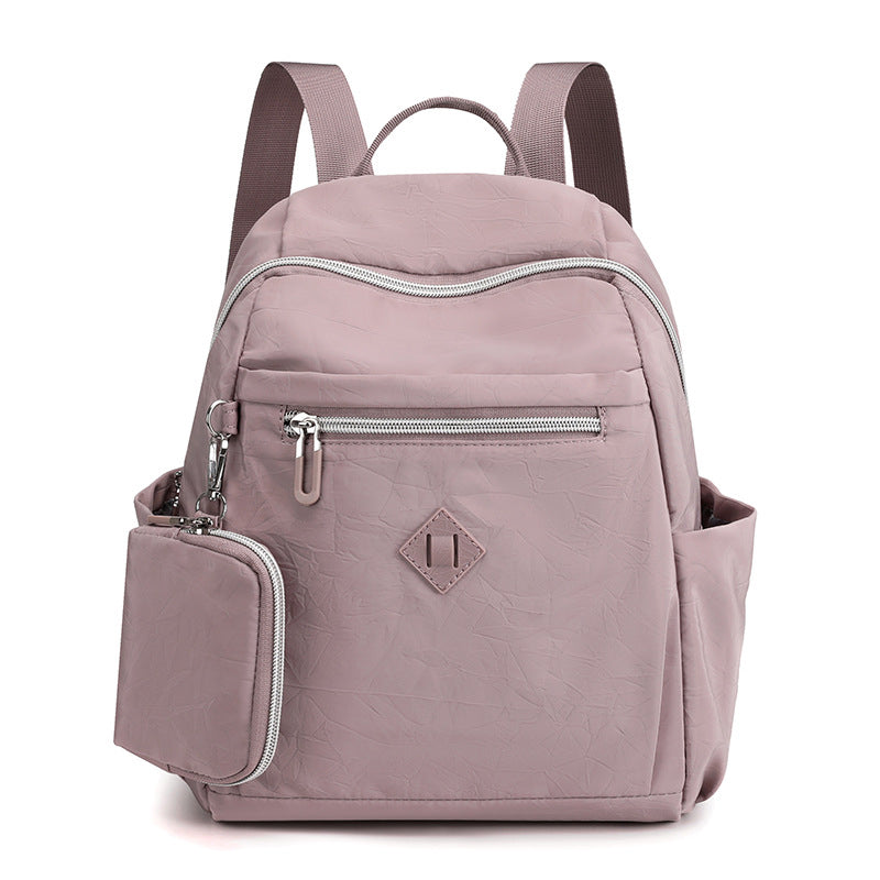 Women’s Nylon Backpack with Small Coin Purse – Casual Travel Daypack Handbag
