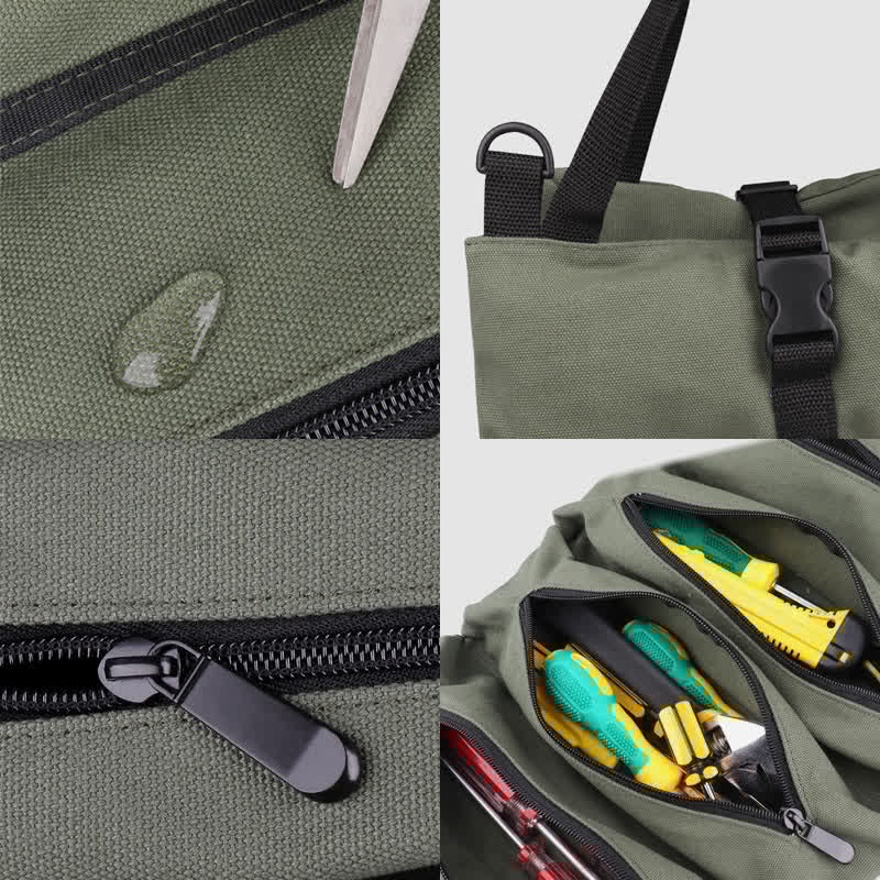 Tool Roll Bag Organizer – Heavy Duty Tool Handbag with 5 Tool Pouches - VOTVO