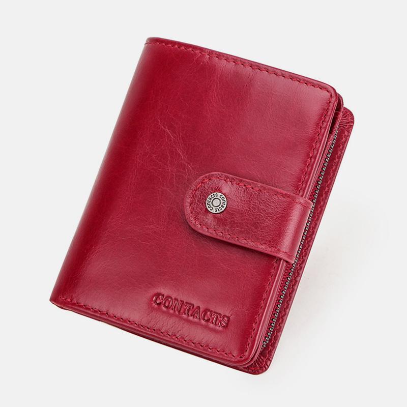 RFID GenuineLeather Multi - Card Buckle Wallet - VOTVO