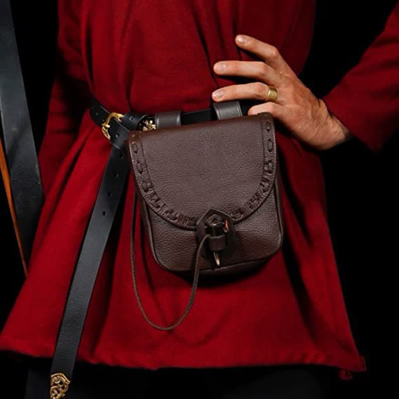 Renaissance Belt Pouch Holster - EDC Leather Waist Bag Cosplay Coin Purse - VOTVO