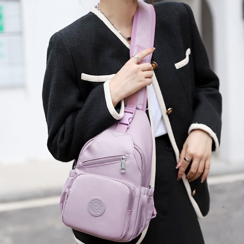 Sling Bag for Women | Multi-Pocket Waterproof Canvas Daily Shopping Backpack
