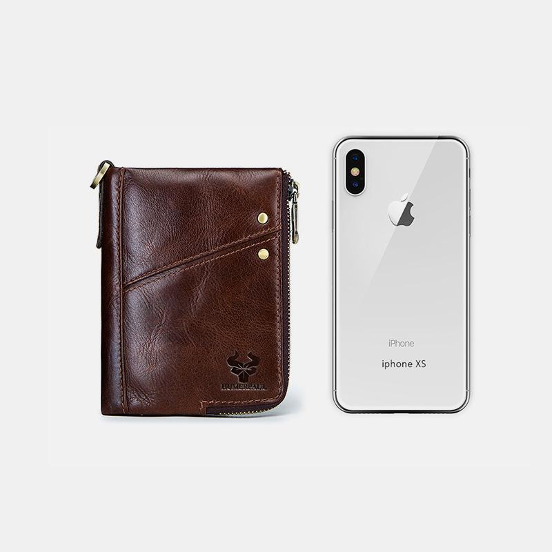 RFID Anti - theft Genuine Leather Multi - slot Bifold Wallet for Men - Stylish Business Wallet - VOTVO
