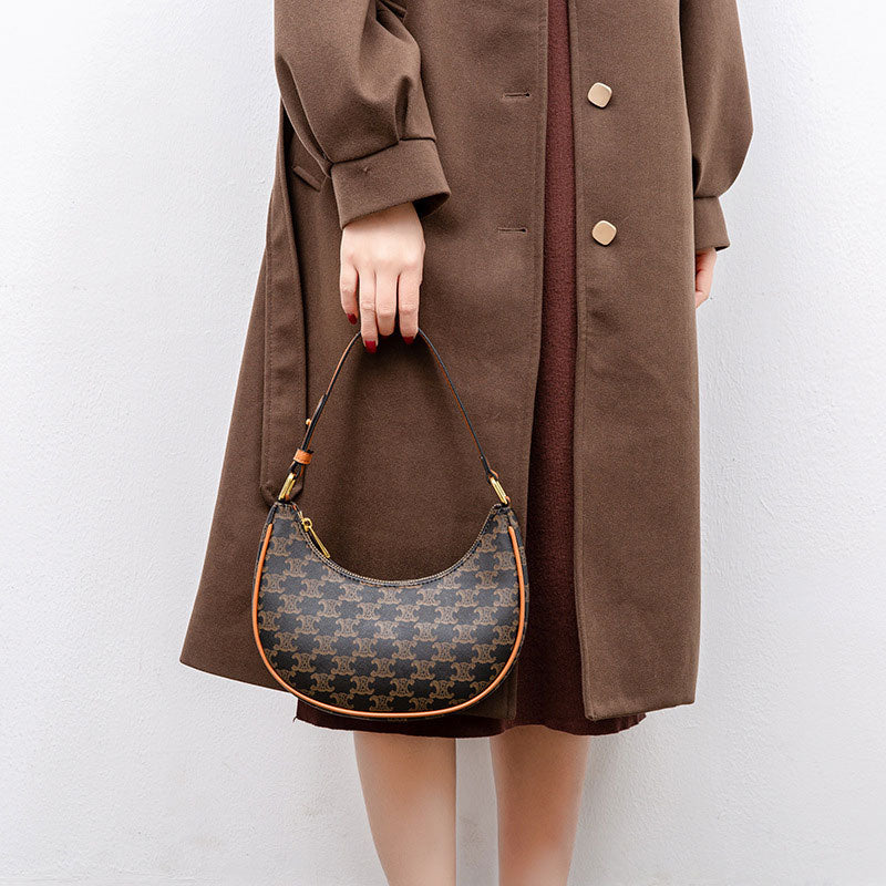Retro Mini Dumpling Shoulder Bag – Classic PU Leather Clutch Handbag with Zipper Closure