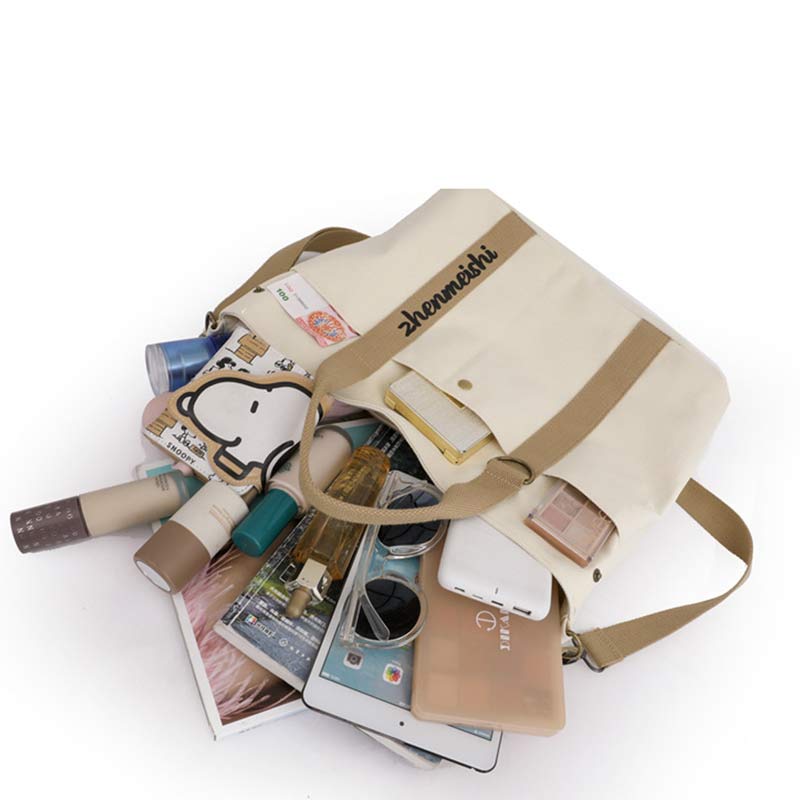 Reusable Canvas Tote Bag – Water-Resistant Crossbody Shoulder Bag