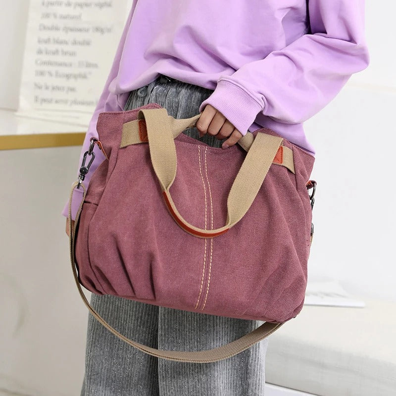 Large Capacity Canvas Messenger Bag – Stylish Shoulder Bag for Daily Use