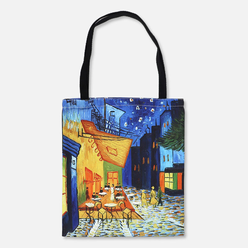 Handtasche für Damen – Sternenhimmel-Ölgemälde, Segeltuch, Strand-Umhängetasche