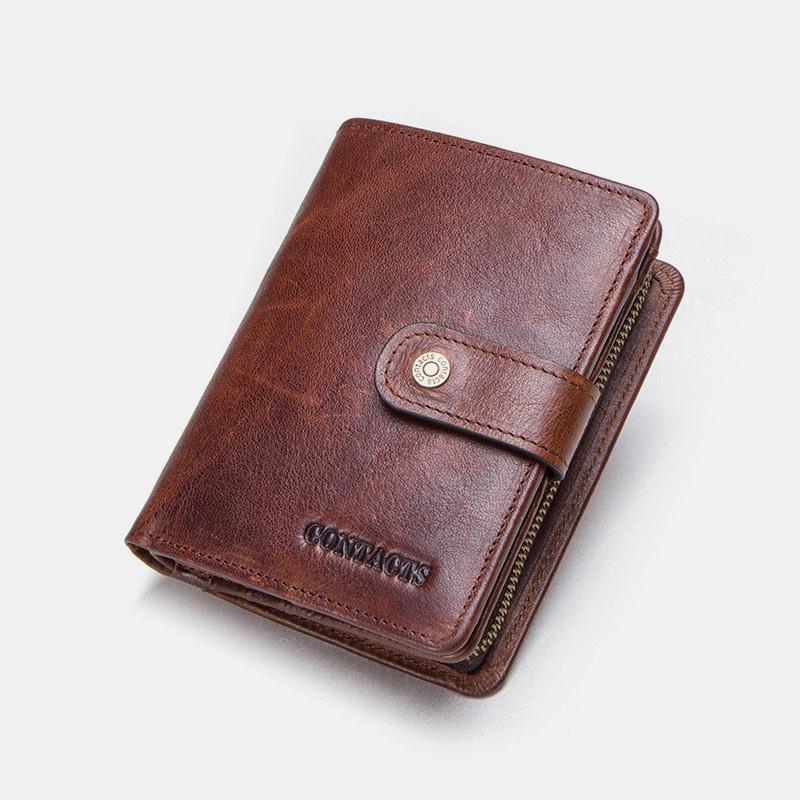 RFID GenuineLeather Multi - Card Buckle Wallet - VOTVO