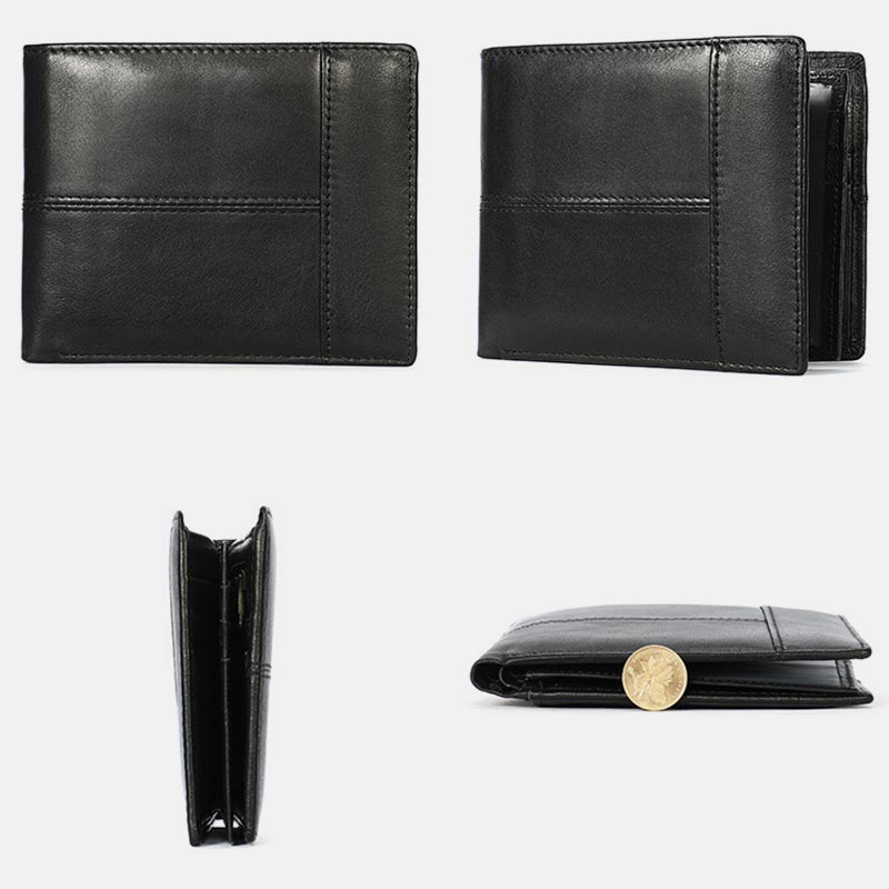 Retro Large Capacity RFID GenuineLeather Wallet