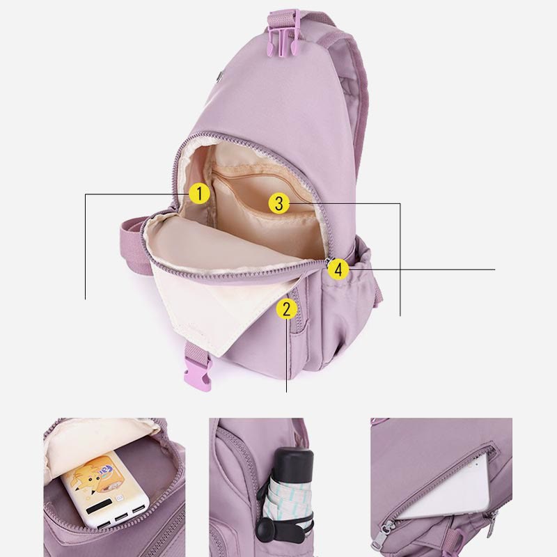 Sling Bag for Women | Multi-Pocket Waterproof Canvas Daily Shopping Backpack