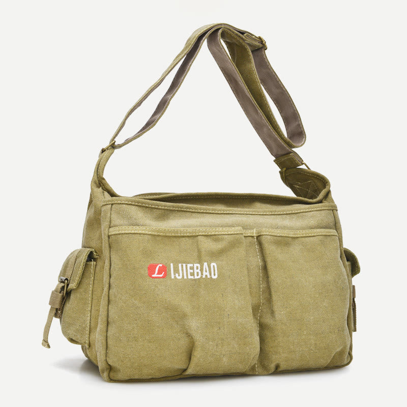 Messenger Bag for Men - Vintage Canvas Large Crossbody Kit