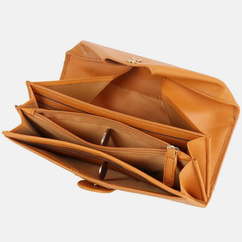 Portafoglio lungo retrò multi-slot in vera pelle – Portafoglio elegante per donna