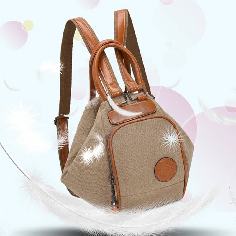Zaino multifunzionale da donna con decorazione a nappa – Zaino da viaggio in tela resistente