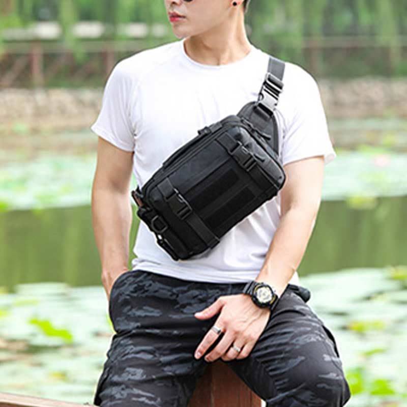 Large Camo Tactical Bag for Sports | Nylon Crossbody Bag Waist Bag