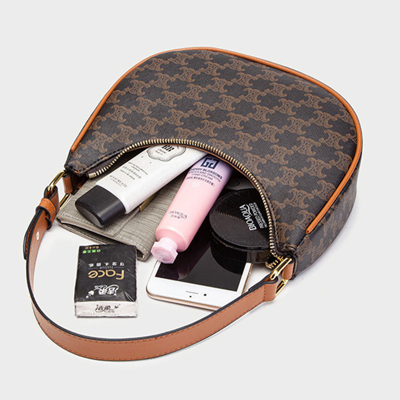 Retro Mini Dumpling Shoulder Bag – Classic PU Leather Clutch Handbag with Zipper Closure