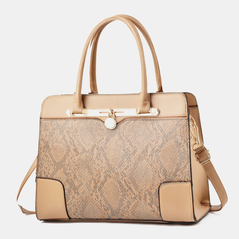 Vintage Women's Top - Handle Satchel Purses Work Tote Shoulder Bag with Long Strap - VOTVO