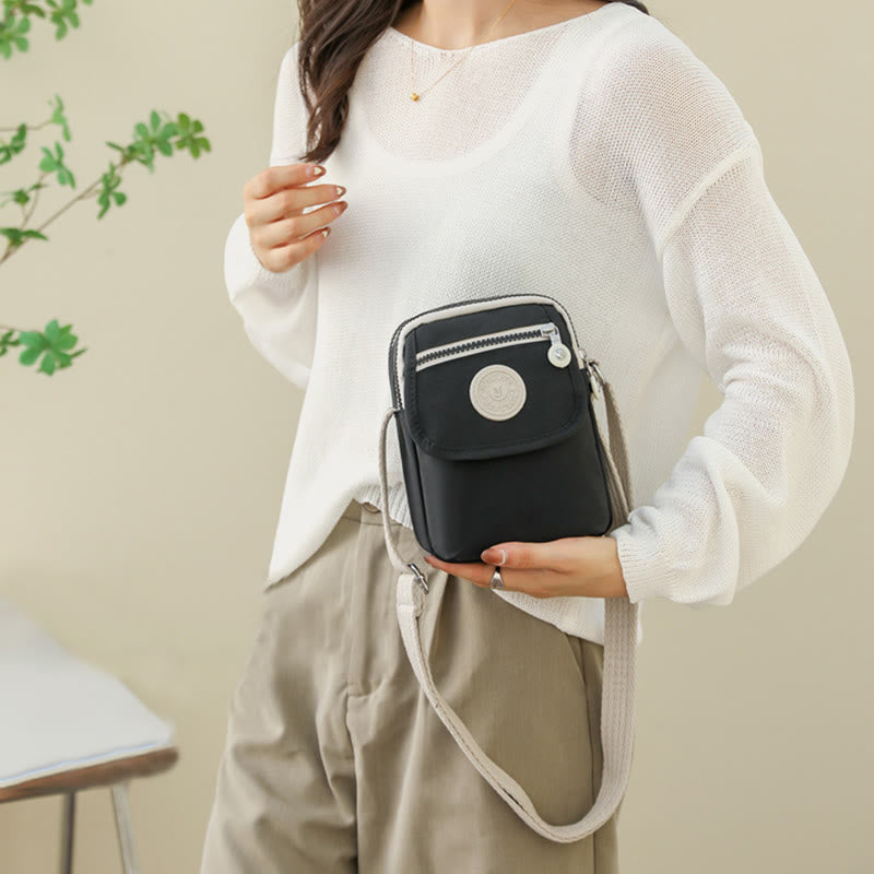 Mini Crossbody Bag – Waterproof Nylon Simple Solid Color Shopping Bag