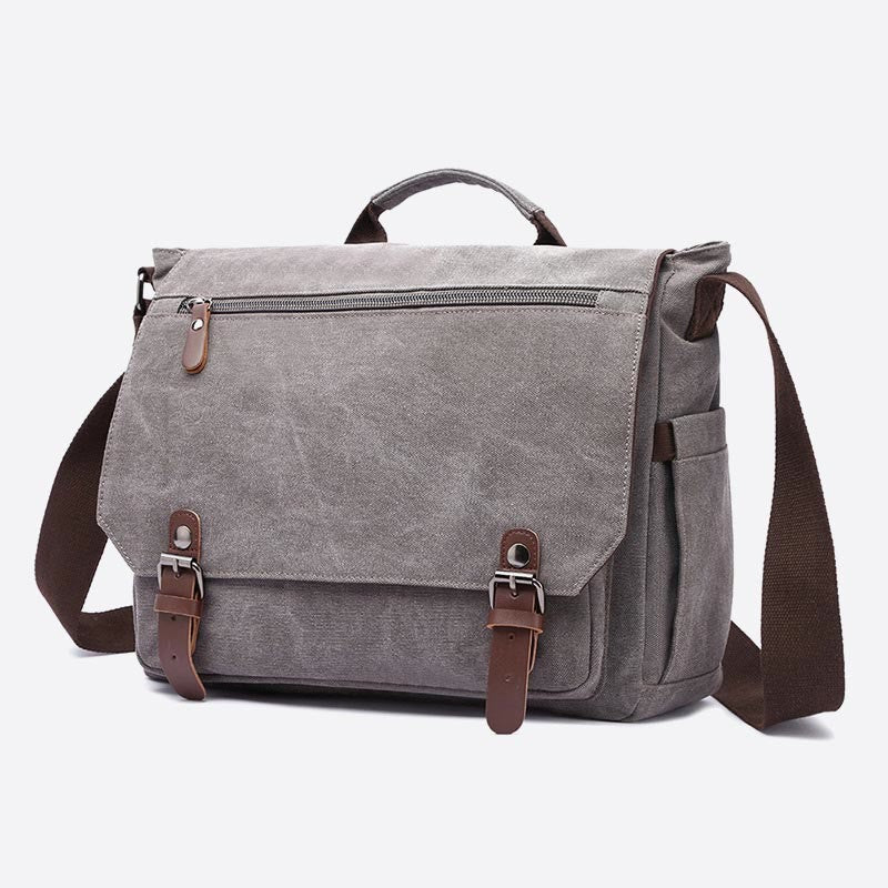 Messenger Bag for Men – Portable Large Capacity Canvas Business Briefcase