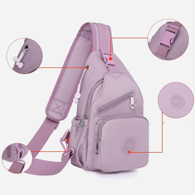 Sling Bag for Women | Multi-Pocket Waterproof Canvas Daily Shopping Backpack