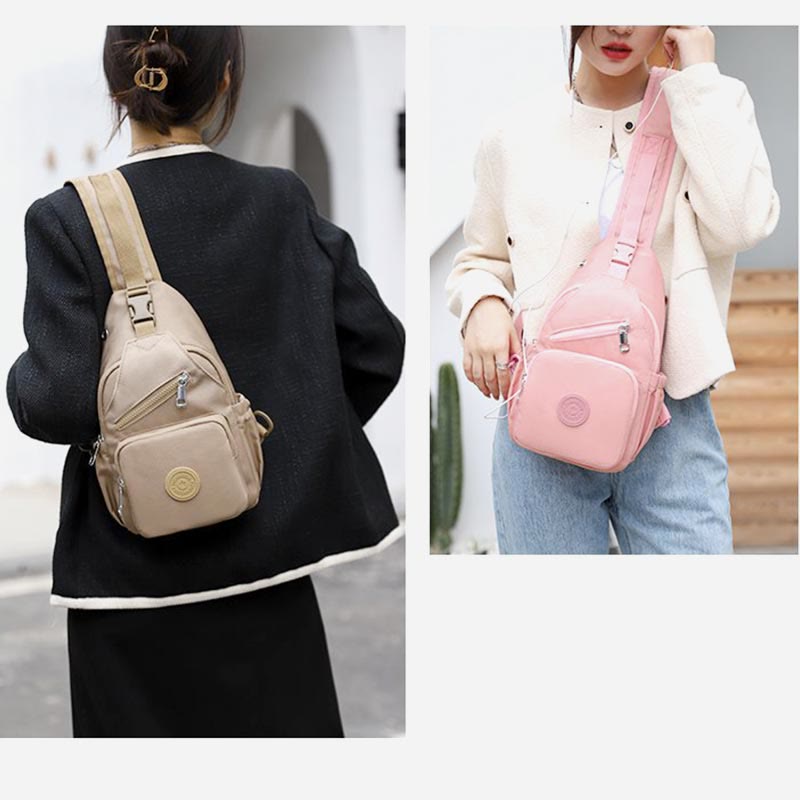 Sling Bag for Women | Multi-Pocket Waterproof Canvas Daily Shopping Backpack
