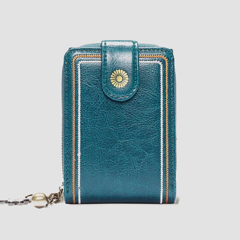 Genuine Leather RFID Multi-Slots Wallet Purse for Women