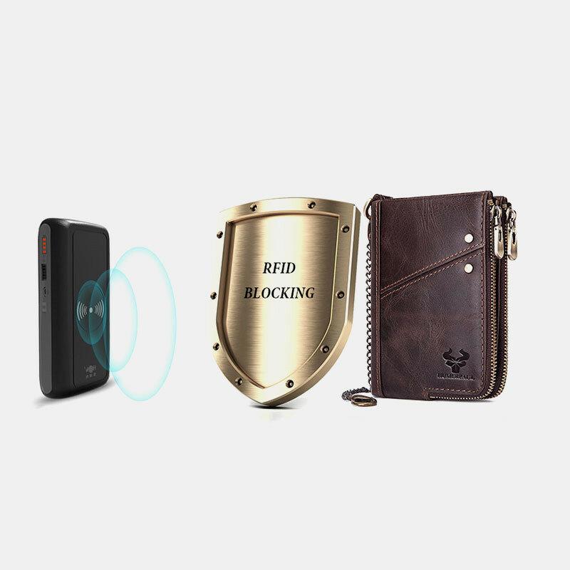 RFID Anti - theft Genuine Leather Multi - slot Bifold Wallet for Men - Stylish Business Wallet - VOTVO