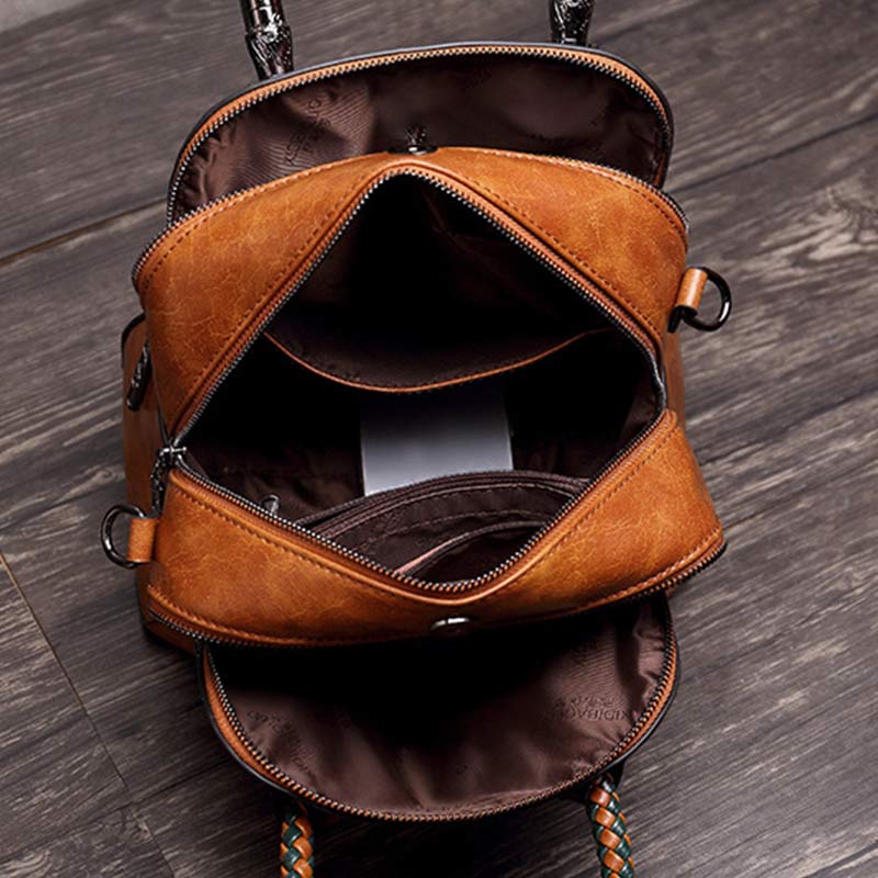 Vintage Leather Satchel Handbag – Top-Handle & Crossbody Strap