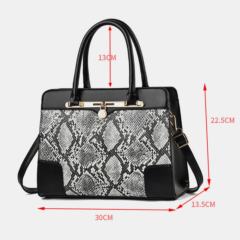 Vintage Women's Top-Handle Satchel Purses Work Tote Shoulder Bag with Long Strap