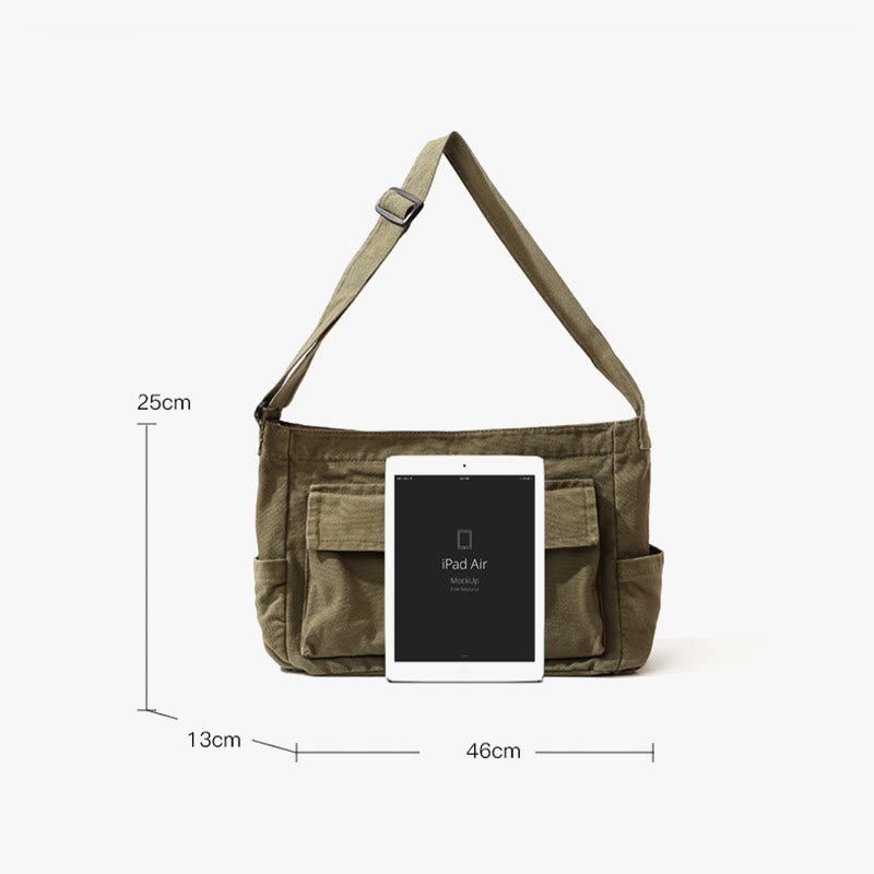 Multi - Pocket Canvas Crossbody Bag for Women | Retro Lightweight Shoulder Bag - VOTVO