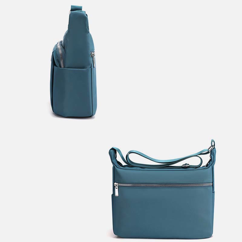 Crossbody Plaid Nylon Tote Bag for Women – Multi-Pocket Waterproof Purse