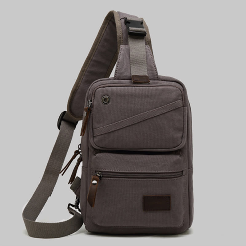 Sling Bag for Men - Retro Canvas Crossbody Fanny Pack Backpack