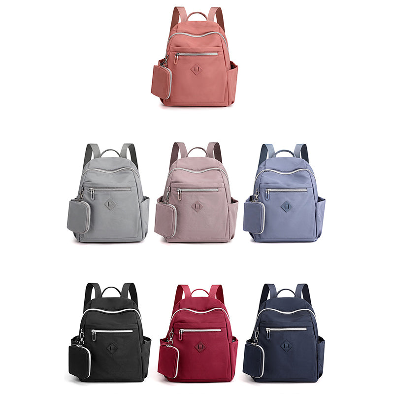 Women’s Nylon Backpack with Small Coin Purse – Casual Travel Daypack Handbag