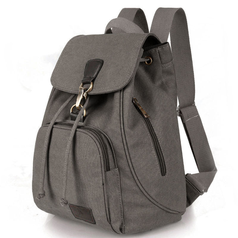 Canvas Backpack for Women & Girls – Vintage Drawstring School & Travel Rucksack