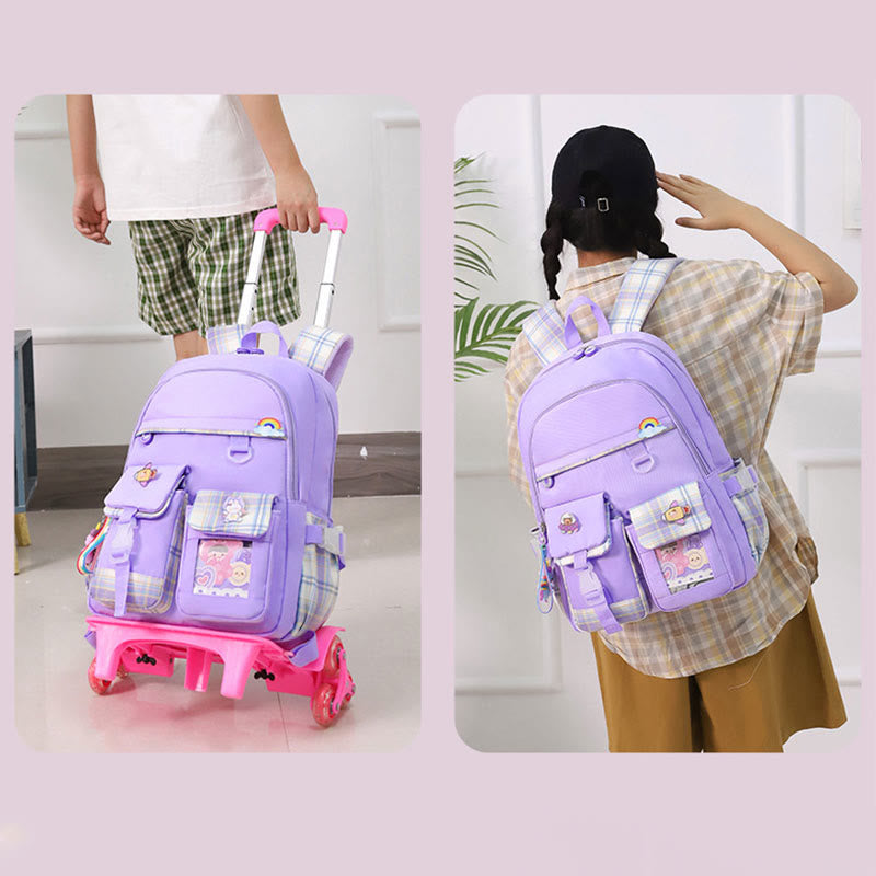 School Backpack for Kids – Cute Pattern Rolling Backpack with Adjustable Straps