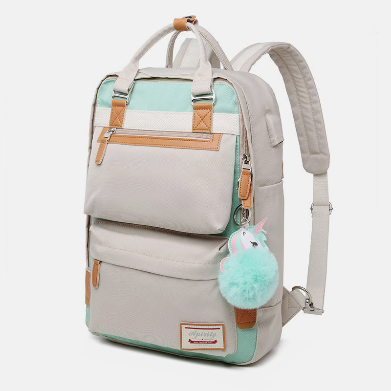 Multifunctional Large-Capacity British College Backpack with USB Charging Port