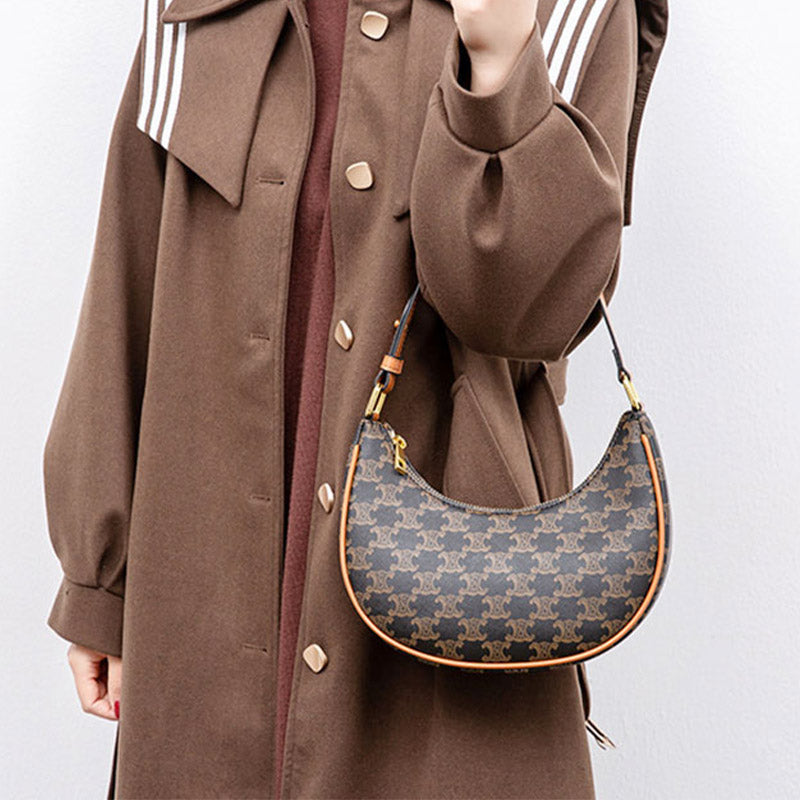 Retro Mini Dumpling Shoulder Bag – Classic PU Leather Clutch Handbag with Zipper Closure