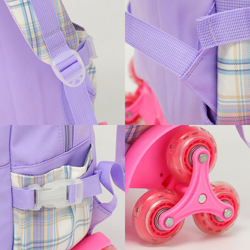 School Backpack for Kids – Cute Pattern Rolling Backpack with Adjustable Straps