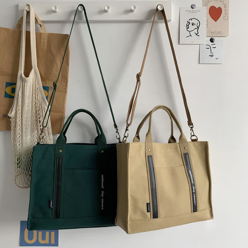 Laptop Tote Handbag – Canvas Shoulder Bag & Briefcase for Travel, Office, and School