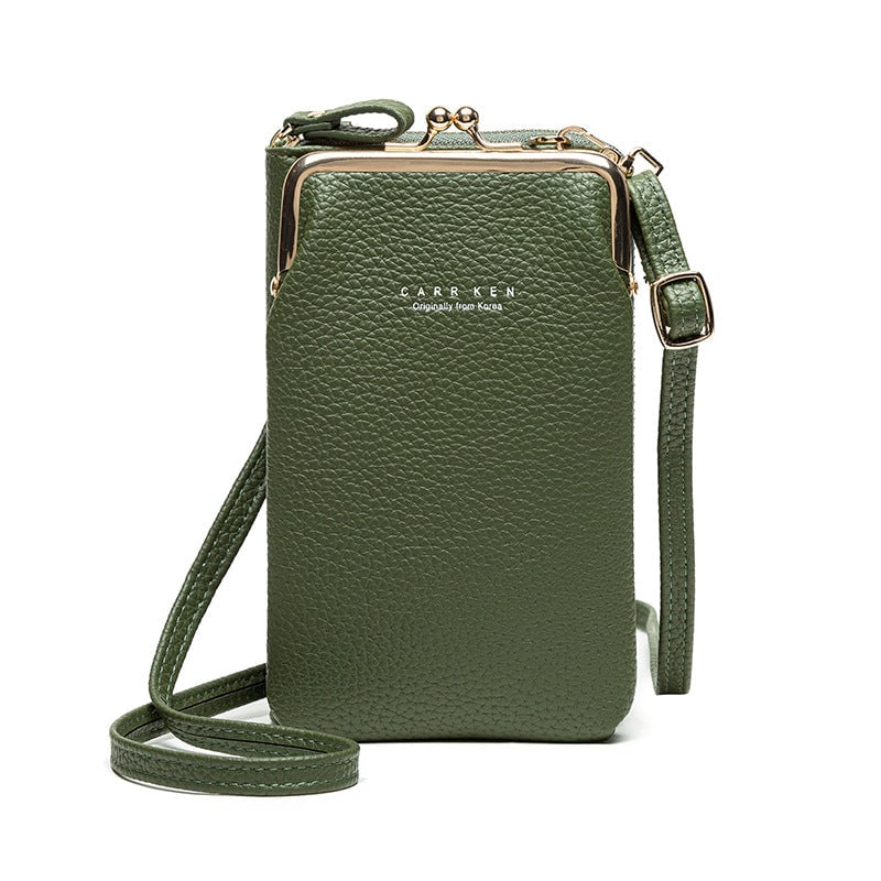 CRYSTAL LEATHER SHOULDER BAG
