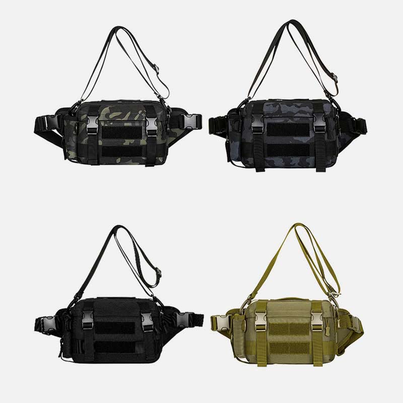 Large Camo Tactical Bag for Sports | Nylon Crossbody Bag Waist Bag