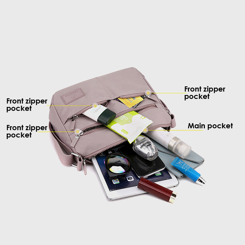 Multi-Pocket Lightweight Waterproof Casual Crossbody Bag for Women