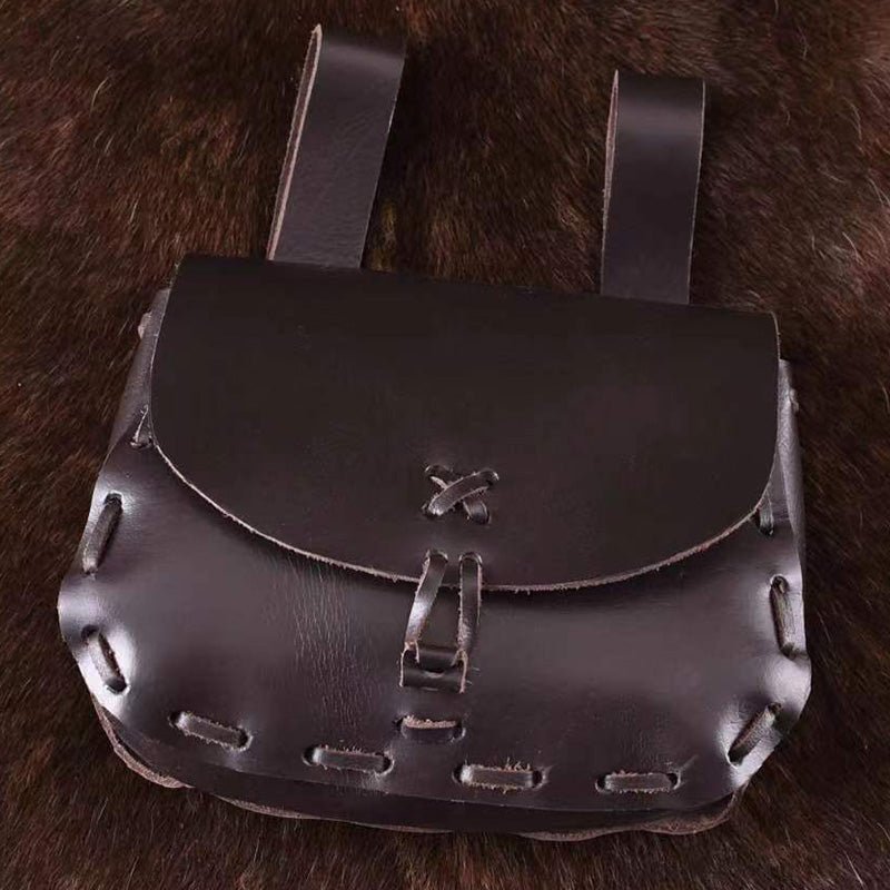 Medieval Leather Bag Pouch – Portable Coin Purse Belt Holster Waist Bag
