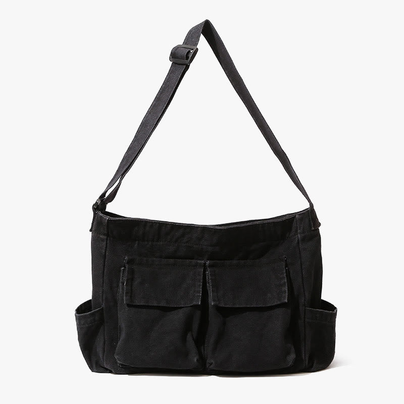 Multi - Pocket Canvas Crossbody Bag for Women | Retro Lightweight Shoulder Bag - VOTVO