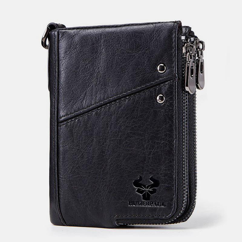 RFID Anti - theft Genuine Leather Multi - slot Bifold Wallet for Men - Stylish Business Wallet - VOTVO