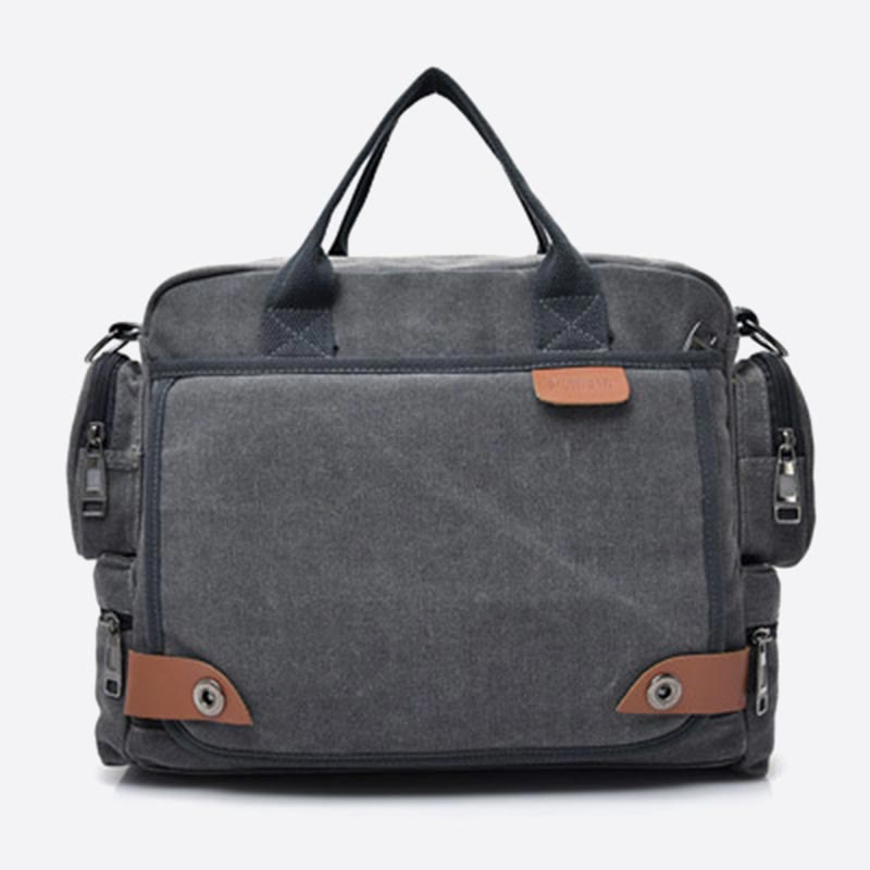 Messenger Bag for Men – Casual Canvas Multi-Pocket Crossbody Bag with Adjustable Strap