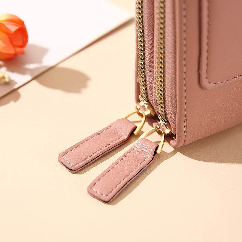 Lightweight Leather Phone Purse - Mini Crossbody Shoulder Bag & Cell Phone Pouch for Women
