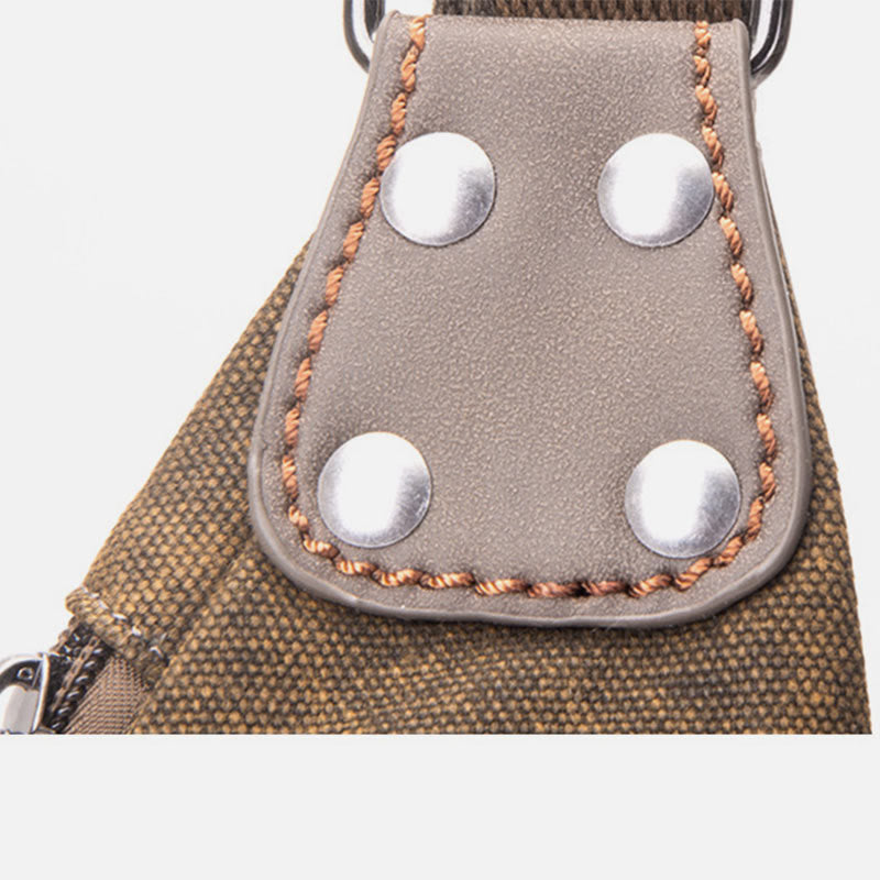 Multifunctional Canvas Chest Bag for Men – Leisure Crossbody Riding Bag