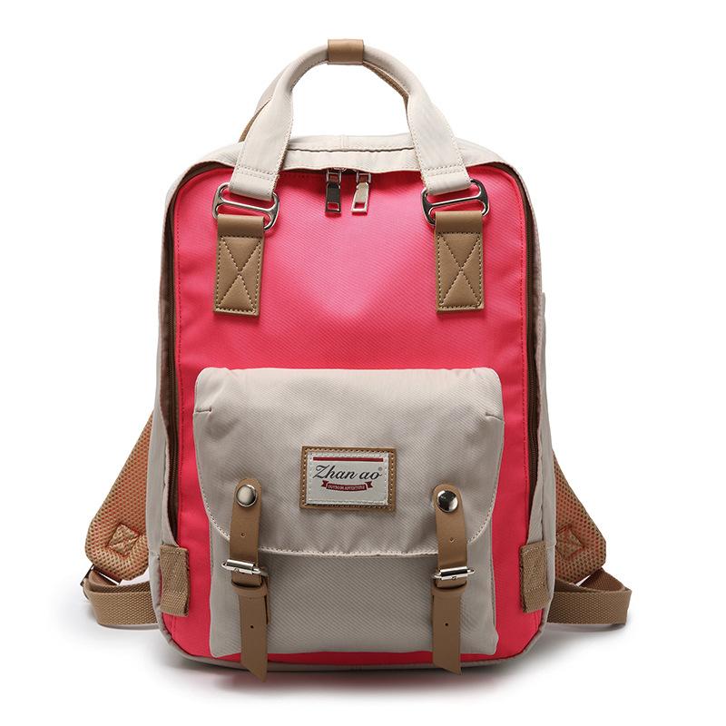Large Capacity Colorblock Waterproof Backpack – School & Travel Laptop Bag
