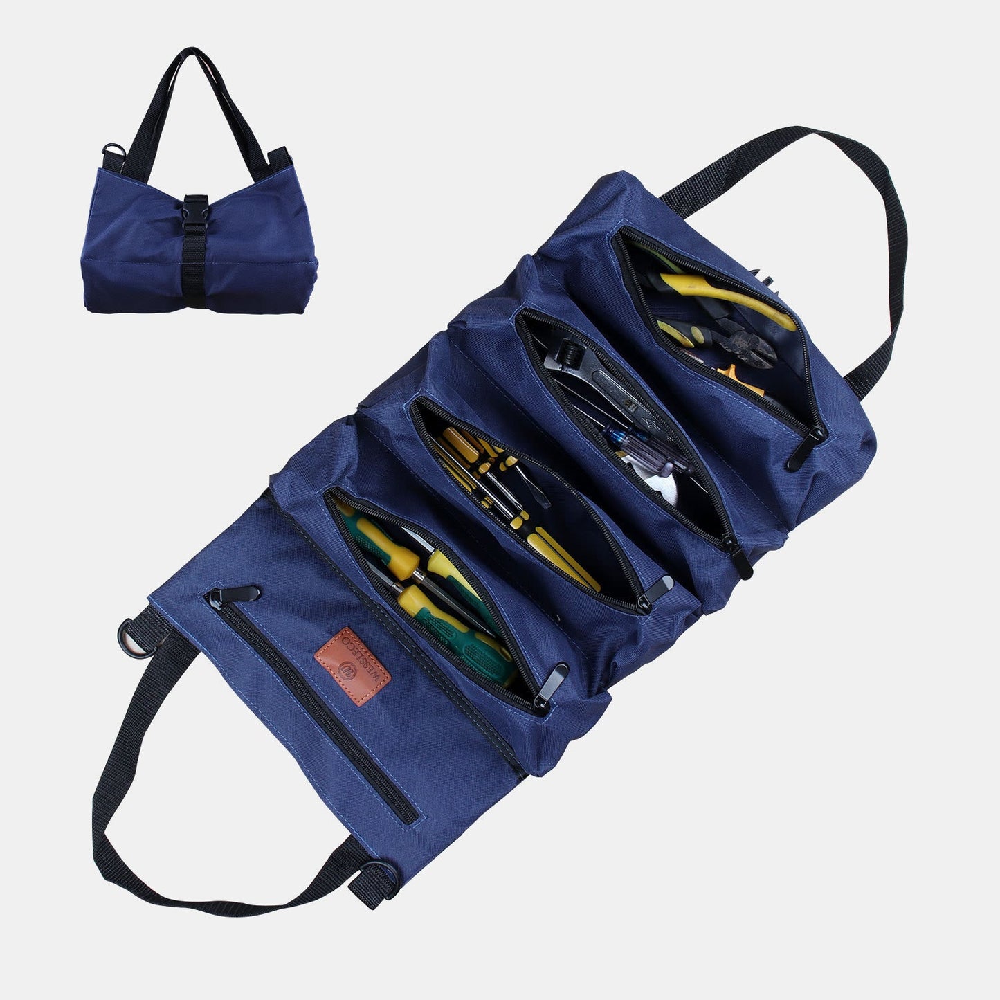 Tool Roll Bag Organizer – Heavy Duty Tool Handbag with 5 Tool Pouches