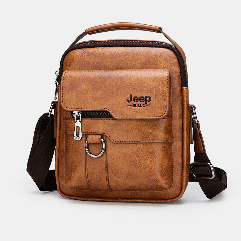 Lightweight PU Leather Messenger Bag – Slim Business Briefcase for Men