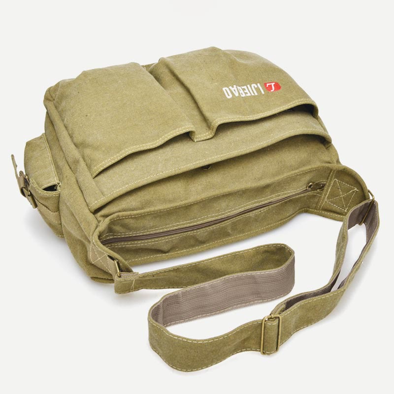 Messenger Bag for Men - Vintage Canvas Large Crossbody Kit